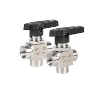 CZVJUKBYP Válvula de Bola 3 vías con Panel Alta presión Tipo L 1/8" 1/4" 3/8" 1/2" 3/4" Tres Rosca Hembra Acero Inoxidable(DN20)