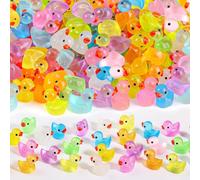 CZWZ 150 piezas Mini Tiny Resin Ducks Little Miniature Plastic Small Ducks Bulk Glow in The Dark Duck Figures for Dollhouse Decor Accessories Garden Micro Landscape Aquarium Potted Tiny Homes (10