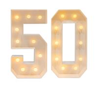 Czyurachel 1 par de luces LED con números de 100 cm, números iluminados 30, 40, 50, 60, luces decorativas, luces de carpa, decoración LED para cumpleaños, fiestas, bodas y vacaciones, casa bar (50)