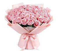 czyuRachel 60 rosas de seda de terciopelo rosa, 51 x 7 cm