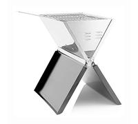 Czyurachel Barbacoa plegable de acero inoxidable, barbacoa plegable de carbón vegetal para 3 - 5 personas, mini parrilla portátil, grandes rejillas de ventilación, plegable mangal, práctica, ligera