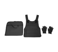czyuRachel Chaleco de seguridad ajustable con 1 par de guantes anticortes y 1 bolsa de almacenamiento, chaleco de seguridad resistente a pinchazos, para juegos de seguridad y policía