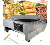 CzyuRachel - Crepa eléctrica de 3000 W Φ400 mm - Placa calefactora de cobre y acero inoxidable con bandeja extensible, termostato integrado y espátula de madera