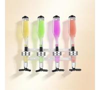 Czyurachel Dispensador de chupito para montaje en pared, 4 compartimentos con 4 vasos de 25 ml, vertedor de licor para la preparación de bebidas, vertedor de bebidas alcohólicas, dispensador de