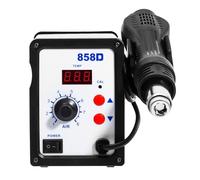 Czyurachel Estación de soldadura 858D, estación de soldadura de aire caliente de 700 W, ventilador de 8 niveles, pantalla digital LED, 3 boquillas de aire estándar (5/8/10 mm), temperatura ajustable