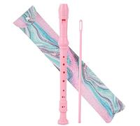 Czzmy Flauta de pico soprano,con bolsa de cuero de la PU, varilla de limpieza y tablero de digitación,8 agujeros C llave flauta de pico digitación barroca/alemán instrumento(2-Verde polvo salpicadura