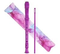 Czzmy Flauta dulce para niños, principiantes, soprano, mango alemán, 8 agujeros para adultos, grabadora con estuche, lápiz de limpieza e instrucciones (2 tintas azules moradas)