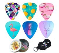 Czzmy Púas para Guitarra con Caja de Regalo,Accesorios de Guitarra, 12 Piezas, Púas de Celuloide para Guitarras Eléctricas, Acústicas, Bajo o Ukelele, 0.71mm(12-Sensación web)