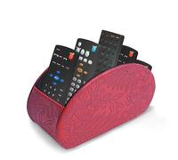 Czzmy Soporte para mando a distancia con 5 bolsillos, gran soporte para TV, DVD, 4 K Stick y Bluray, mando a distancia para bolígrafos(1-tallado rojo)