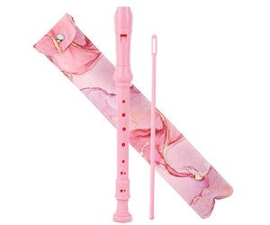 Czzmy Soprano Flauta Dulce Para Principiantes,Flautas Dulces Soprano 8 Agujeros con Herramienta de limpieza, Regalo Para,Principiantes(2-Salpicaduras de tinta rosa)