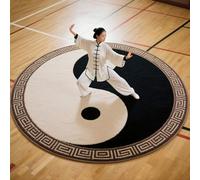 D,80cm (31.50IN),AVSMGP Alfombrilla Redonda 3D con Diseño Taiji, Alfombra De Área con Motivo Yin Yang- Lavable, Antideslizante Y Absorbente para Sala Estar, Dormitorio Y Entrada