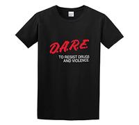 D.A.R.E. America - Drug Education - 1980S Design - Resist Violence Print Unisex T-Shirts Men tee Cotton Tops Black Shirt XL