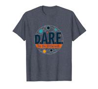 D.A.R.E. To Be Different - Arte Gráfico Inspirador Camiseta, Hombre, Azul Jaspeado, L