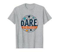 D.A.R.E. To Be Different - Arte Gráfico Inspirador Camiseta, Hombre, Gris Jaspeado, L