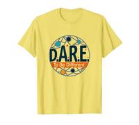 D.A.R.E. To Be Different - Arte Gráfico Inspirador Camiseta, Hombre, Limón, L
