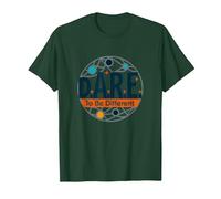D.A.R.E. To Be Different - Arte Gráfico Inspirador Camiseta, Hombre, Verde Bosque, M
