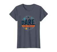 D.A.R.E. To Be Different - Arte Gráfico Inspirador Camiseta, Mujer, Azul Jaspeado, L