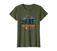 D.A.R.E. To Be Different - Arte Gráfico Inspirador Camiseta, Mujer, Verde Oliva, M