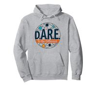 D.A.R.E. To Be Different - Arte Gráfico Inspirador Sudadera con Capucha, Unisex para Adultos, Gris Jaspeado, L