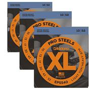 D 'Addario - 3 sets de cuerdas ligeras Pro Steels EPS540 de guitarra parte superior más pesada que parte inferior