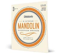 D'Addario Mandolin Strings - Mandolin Strings - Phosphor Bronze - For 8 String Mandolin - Warm, Bright, Balanced Tone - EJ74-3D - Medium, 11-40