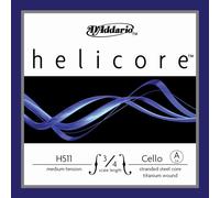 D´Addario Helicore Cello Single A String, 3/4 Scale, Medium Tension, Bulk 10 - Pack, H511 3/4M