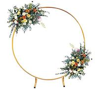 D Arco de boda de metal redondo de 2,4 m, soporte de fondo para ceremonia, flor con patas para eventos y decoración de bodas
