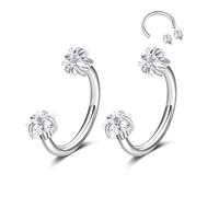 D.Bella Anillos de nariz de herradura Anillos de septo de acero inoxidable 316L Anillos de nariz con circonita cúbica Anillos de herradura para septo, labio, labret, ceja, hélice, daith, pendientes de