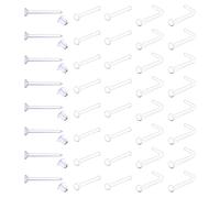 D.Bella Bioflex - Anillos y tachuelas para nariz, 20 g, tornillo de nariz en espiral y en forma de L, Acrílico