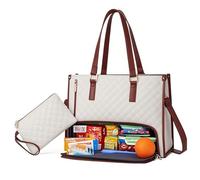 D,Bolso de Mano 2 en 1 para Mujer - Bolso de Negocios Grande y Elegante con Compartimento más Fresco, Bolso de Viaje o de Viaje - La Mejor combinación para el Almuerzo y el Trabajo