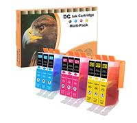 D&C 9X Cartuchos de Tinta compatibles con Canon PGI-520 CLI-521 para Canon Pixma IP3600 IP4600 Series IP4600X IP4700 MP540 MP550 MP560 MP620 MP630 MP640 Series MP640R MP980 MP990 MX860 MX870
