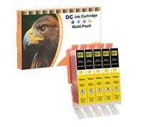 D&C Cartuchos de Tinta compatibles para Canon CLI-551 Y para Canon Pixma MG6450 MG6650 MG7100 MG7150 MG7550 MX925 iP7200 iP7250 MG5400 MG5450 MG5550 MG5650 MG5655 MX725 MX920 iP8750 (5 Amarillo)