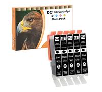 D&C Cartuchos de Tinta compatibles para Canon CLI-551BK XL para Canon Pixma iP7200 iP7250 iP8750 iX6850 MG5450 MG5550 MG5650 MG5655 MG6350 MG6450 MG6650 MG7100 MG7150 MG7550 MX725 MX925 (5 Negro)