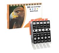 D&C CLI-581XXL Cartuchos de Tinta Compatible para Canon PGI-580 CLI-581 para Canon Pixma TR7550 TR8550 TS6150 TS6151 TS6250 TS6350 TS8150 TS8151 TS8152 TS8250 TS9150 TS9155 TS9550 (5 Negro)