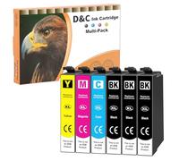 D&C Compatibles con 405XL Cartuchos de Tinta, Compatibles con Epson Workforce WF-3820 WF-3825 WF-4820 WF-4830 WF-4825 WF-7840 WF-7835 WF-7830 WF-7310(3 Nero, 1 Ciano, 1 Magenta, 1 Giallo)