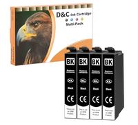 D&C Compatibles con 405XL Cartuchos de Tinta, para Epson con 405 XL Compatibles con Epson Workforce WF-3820 WF-3825 WF-4820 WF-4830 WF-4825 Workforce WF-7840 WF-7835 WF-7830 WF-7310, 4 Negros