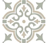 d-c-fix suelo vinilo autoadhesivo Motif de plantilla verde - 11 losetas - impermeable, decorativo vinilico - baldosas azulejos adhesivos PVC - para cocina, baño y salón - 30x30 cm