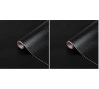 d-c-fix Vinilo Adhesivo Muebles Negro Piel Cuero Autoadhesivo Impermeable Decorativo para Cocina, Armario, Puerta, Mesa Papel Pintado forrar Rollo láminas 45 cm x 2 m (Paquete de 2)