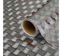 d-c-fix vinilo adhesivo muebles Riffel Hoja plateada alto brillo aspecto metálico autoadhesivo impermeable decorativo para cocina,armario, puerta,mesa papel pintado forrar rollo láminas 67,5cm x 1,5 m