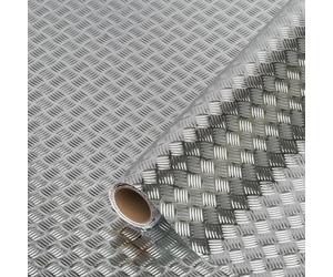 d-c-fix vinilo adhesivo muebles Riffel Hoja plateada alto brillo aspecto metálico autoadhesivo impermeable decorativo para cocina, armario, puerta, mesa papel pintado forrar rollo láminas 67,5 cm x 1,5 m