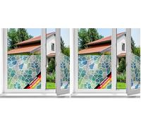 d-c-fix Vinilo Adhesivo para Cristales Ventanas Lisboa Azul Autoadhesivo Opaco translúcido privacidad Decorativo para mampara de Ducha baño lámina Pegatina 45 cm x 2 m (Paquete de 2)