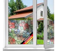 d-c-fix vinilo adhesivo para cristales ventanas Lisboa rojo autoadhesivo opaco translúcido privacidad decorativo para mampara de ducha baño lámina pegatina 45 cm x 2 m