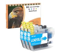 D&C LC421XL Cartuchos de Impresora compatibles con Brother LC421 XL Multipack para Brother DCP-J1050DW MFC-J1010DW DCP-J1140DW Cartuchos (Cian, 3 Unidades)