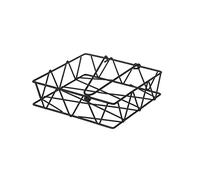 D,casa - Servilletero geométrico Negro de Metal de 18x18x5 cm