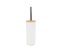 D,casa - Set Accesorios Baño de Bambú Estilo nordico Blanco - Escobillero