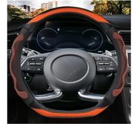 D Corte la Cubierta del Volante - D en Forma de Fondo Plano Microfibra Cuero Antideslizante Transpirable Ajuste 14.5 "-15" (Naranja)