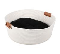 D&D Cuna para Gato Tres Blanco 57x57x20cm para Grande Gatos Con Cojín Algodón