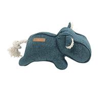D&D Home, Juguete para Perro, Modelo Emmy Azul, Elegante Juguete de Chenilla para Perros, Relleno 100% poliéster, con 2 squeakers en el hocico y Cola de Cuerda de algodón Natural