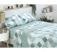 D&D Quality BONCASA Juego de sábanas Invierno de CORALINA Extra Suave (Turin Verde, Cama 180)