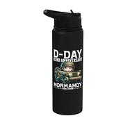 D-day 2026 82nd Anniversary Normandy D-Day Omaha Beach 1944 Stainless Steel Insulated Water Bottle